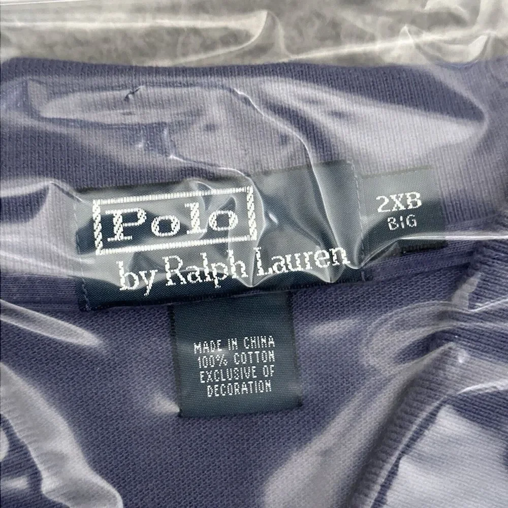 Vintage Polo Ralph Lauren Men's Polo Shirt 2XB Big Blue Golf‎ Stretch Preppy